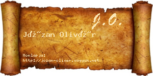 Józan Olivér névjegykártya